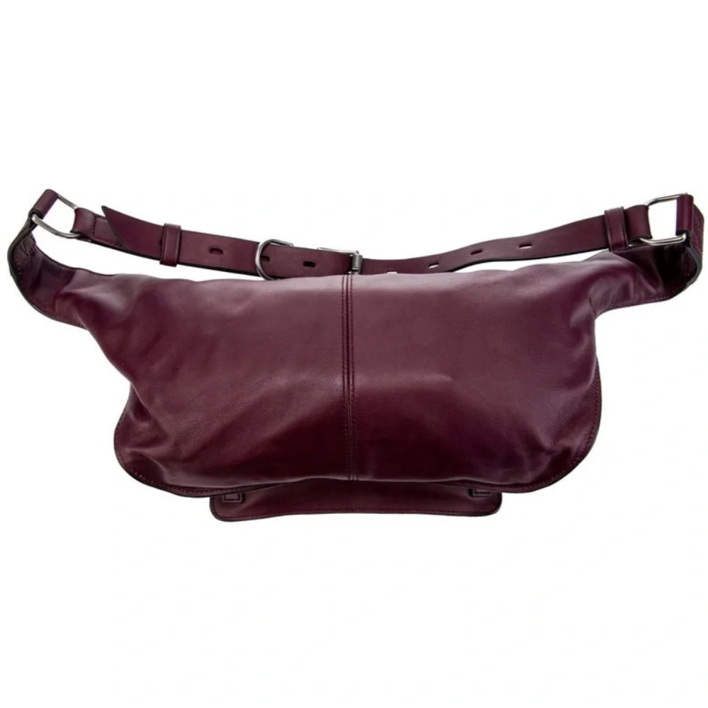 RAG & BONE suede crossbody waist/belt bag sling modular fanny pack large merlot - Picture 2 of 8